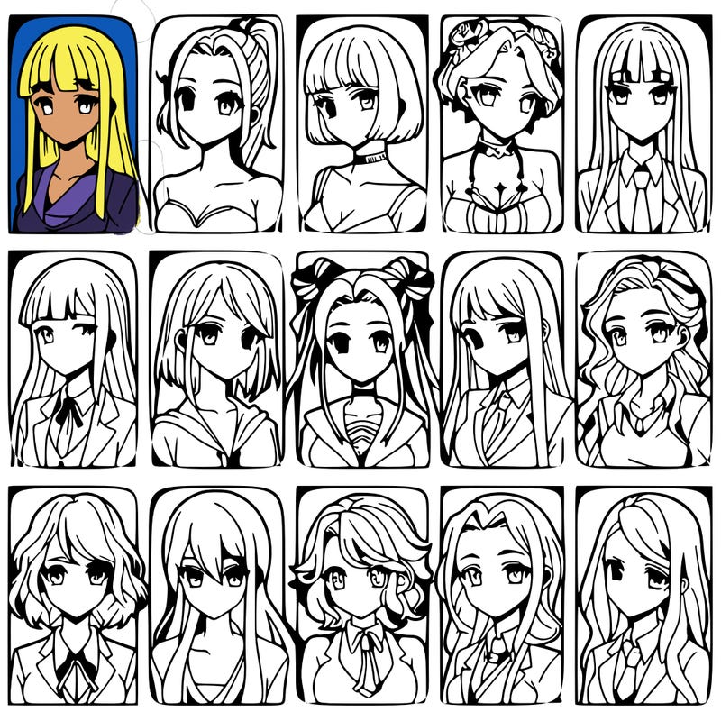 girls that look diffrent anime