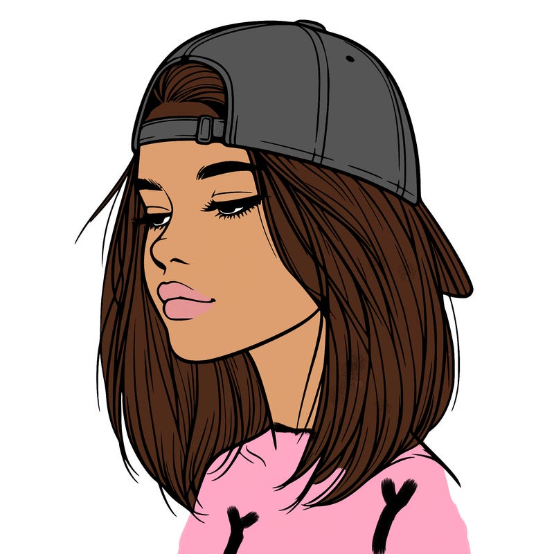 realistic  girl with a backwards hat