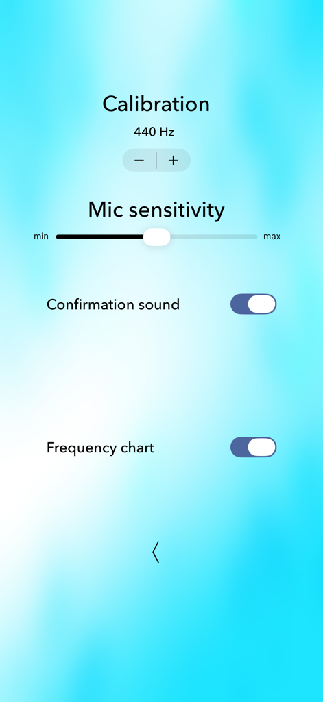Classical Guitar Tuner Basic - Calibration and sensitivity settings for classical guitar tuning