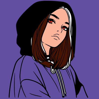 a realistic girl in a hoodie