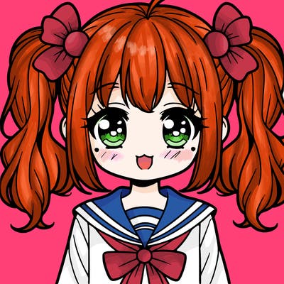 cute anime girl with pigtails