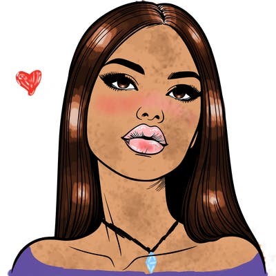 realistic woman with full lips