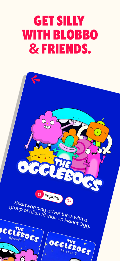 The Ogglebogs alien characters series in the Sooper Books kids audiobooks app