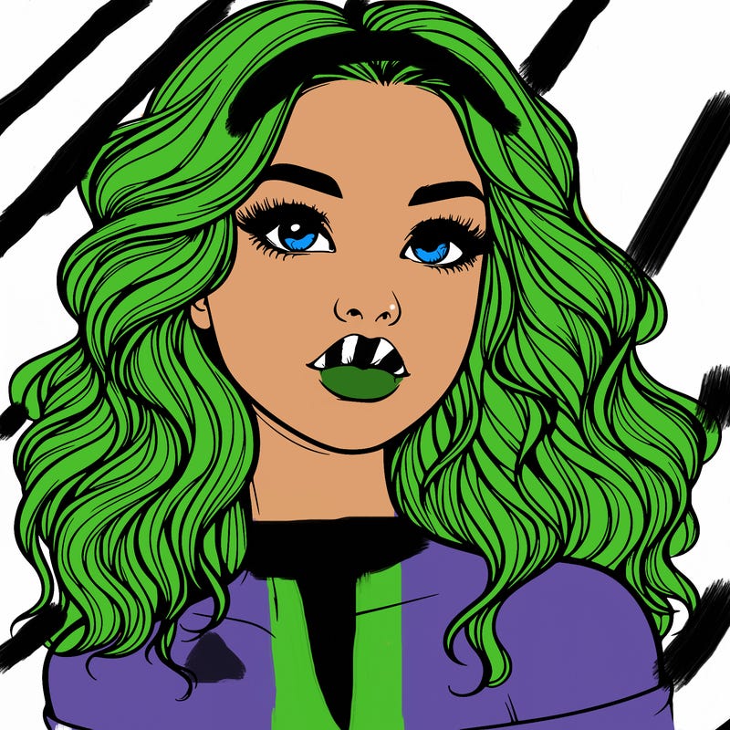 realistic girl with wavy hair and lips