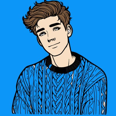 realistic guy with a beautiful jumper