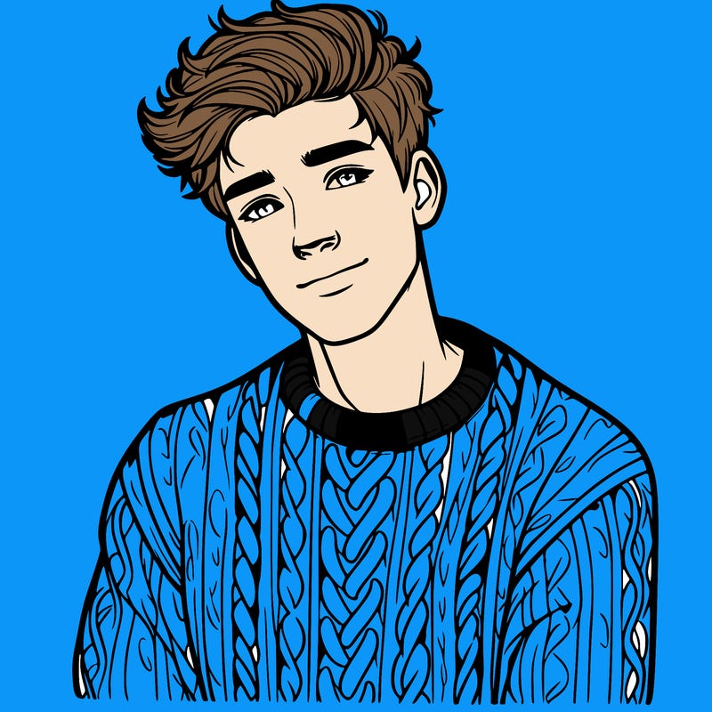 realistic guy with a beautiful jumper