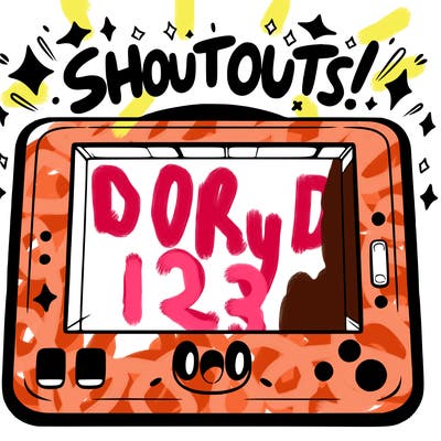 blank canvas that says above it shoutouts