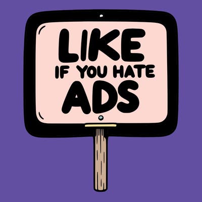 a sign that says like if you hate ads