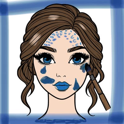 realistic person with makeup