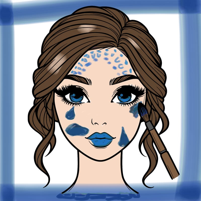 realistic person with makeup