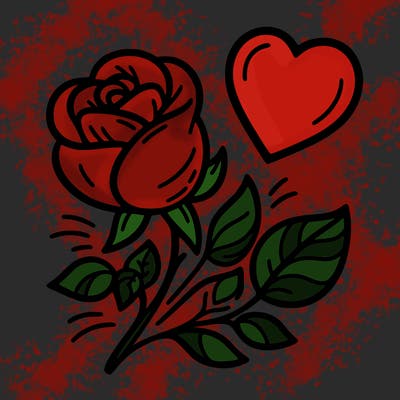 rose and heart