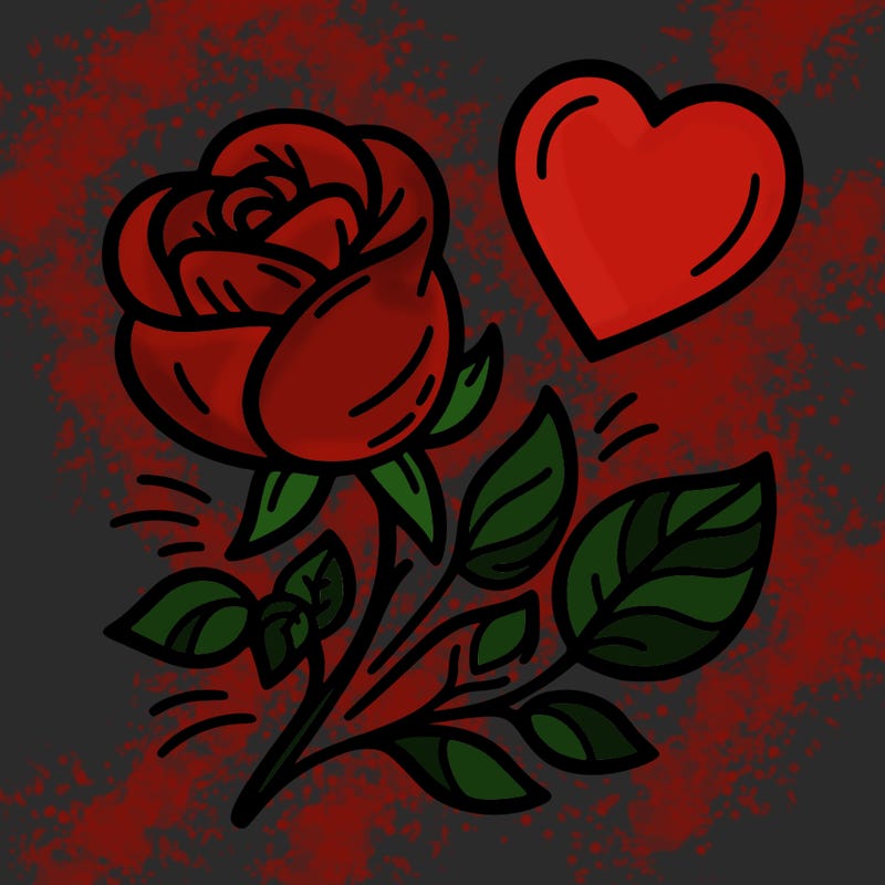 rose and heart