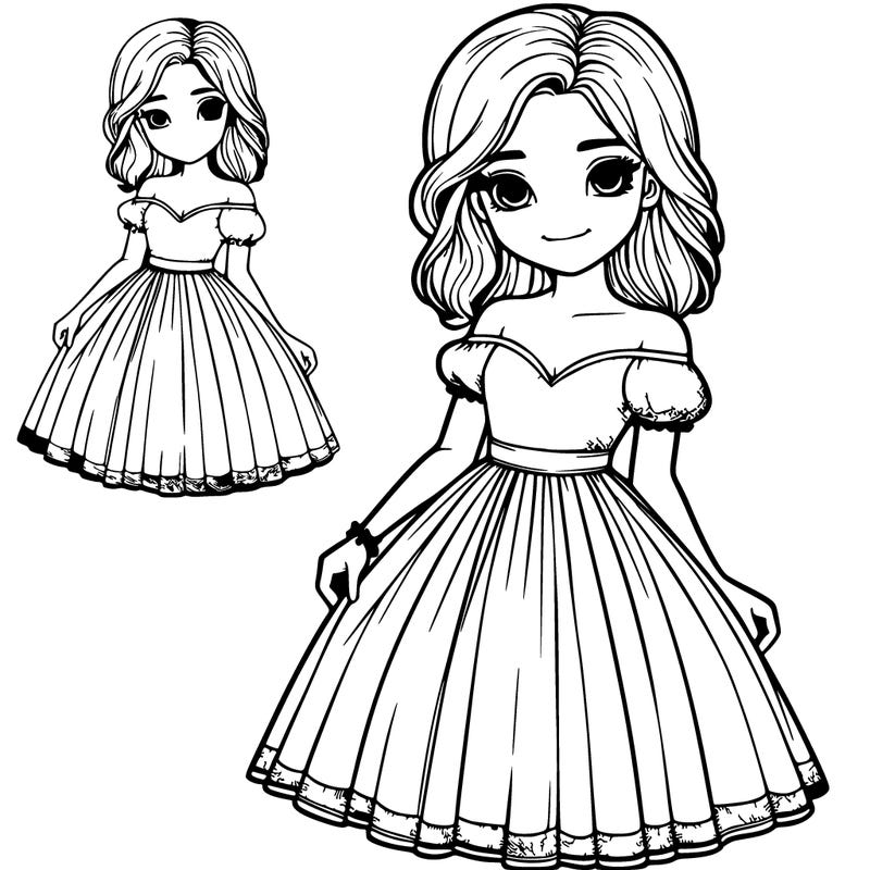 realistic girl in dress