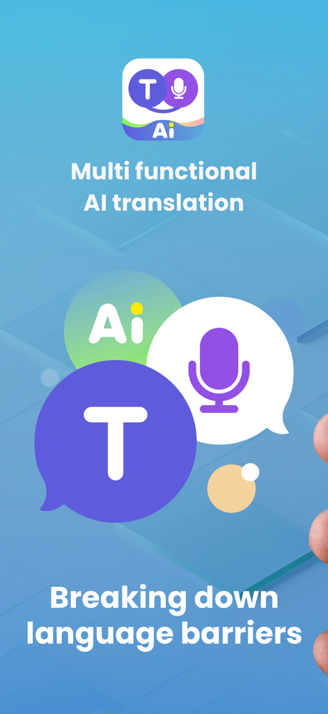 Translate Ease - Pantalla de la aplicación Translate Ease que muestra la traducción de IA multifuncional y funciones de voz