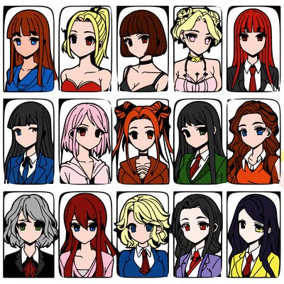 girls that look diffrent anime