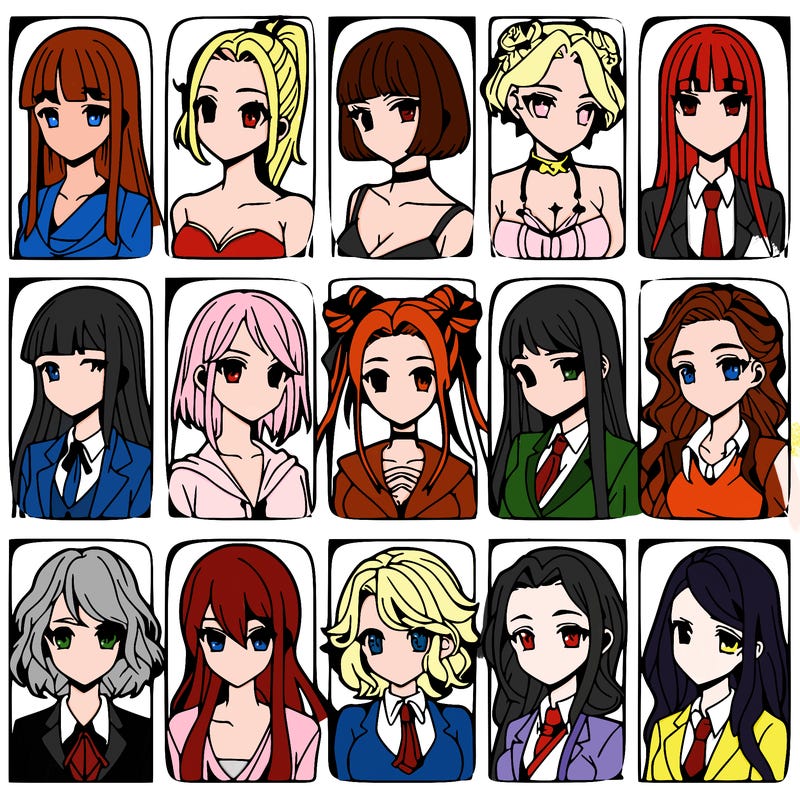 girls that look diffrent anime