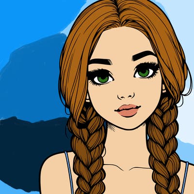 realistic girl with braids