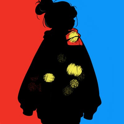 realistic girl with a oversized sweatshirt on and a bun