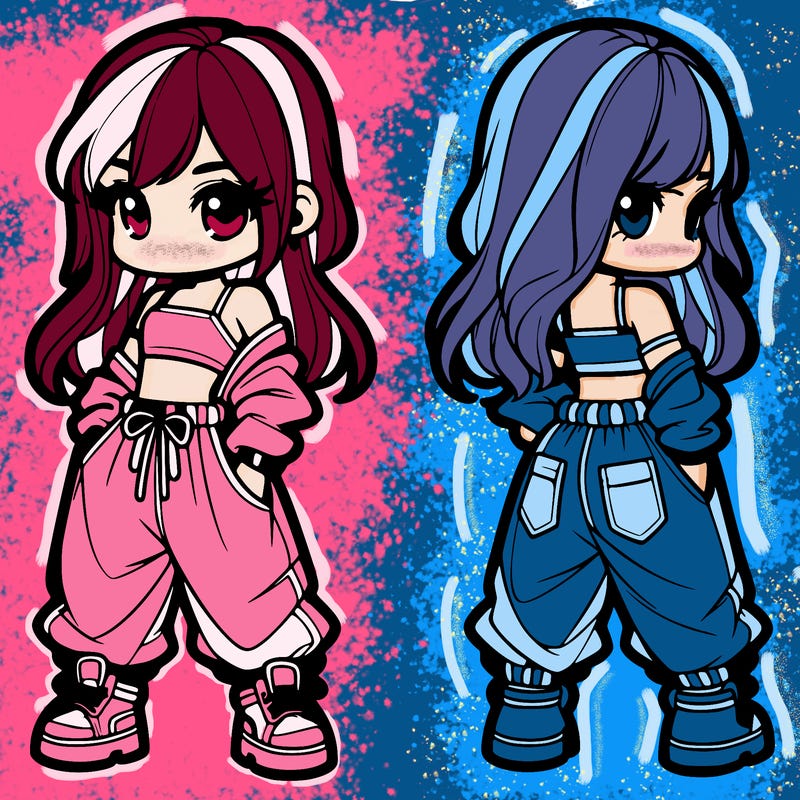 girl in crop top and baggy pants