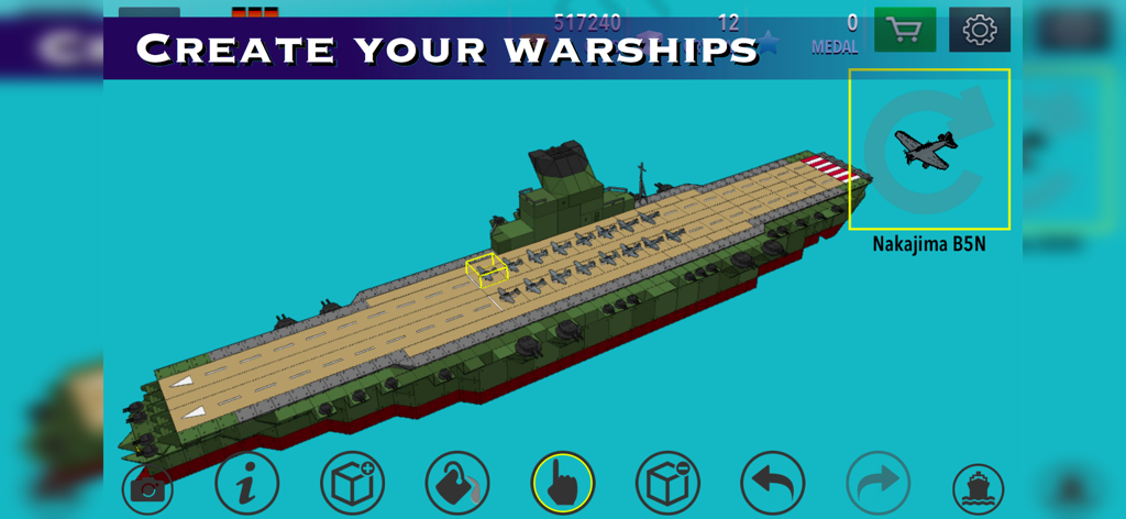 Warship Craft - Customizing an aircraft carrier with planes in Warship Craft