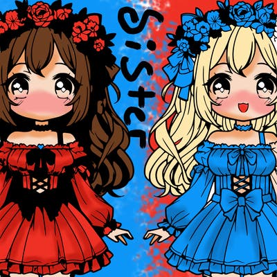 animie girl cute with flower krown