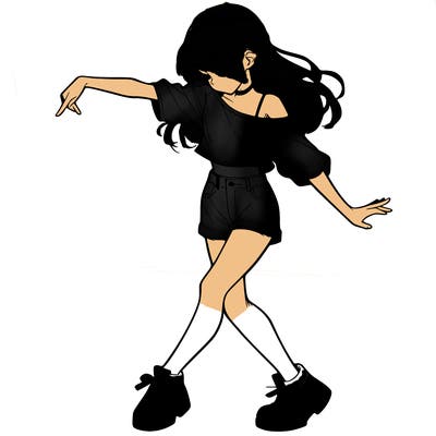 realistic girl danceing