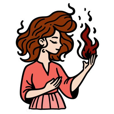 woman with fire