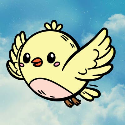 cute bird flying