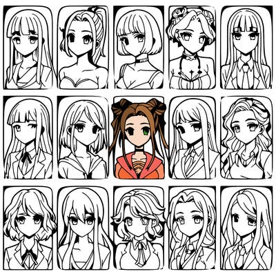 girls that look diffrent anime