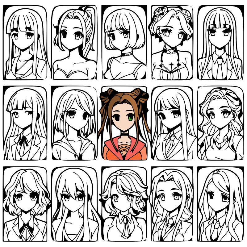 girls that look diffrent anime