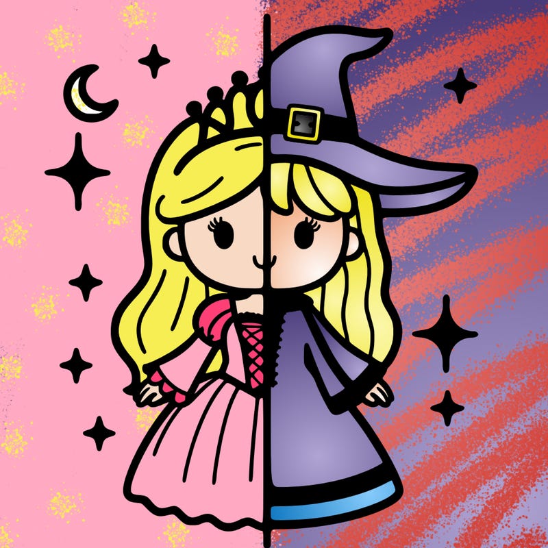 split princess and witch