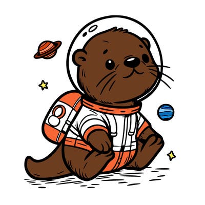 otter in a space suit