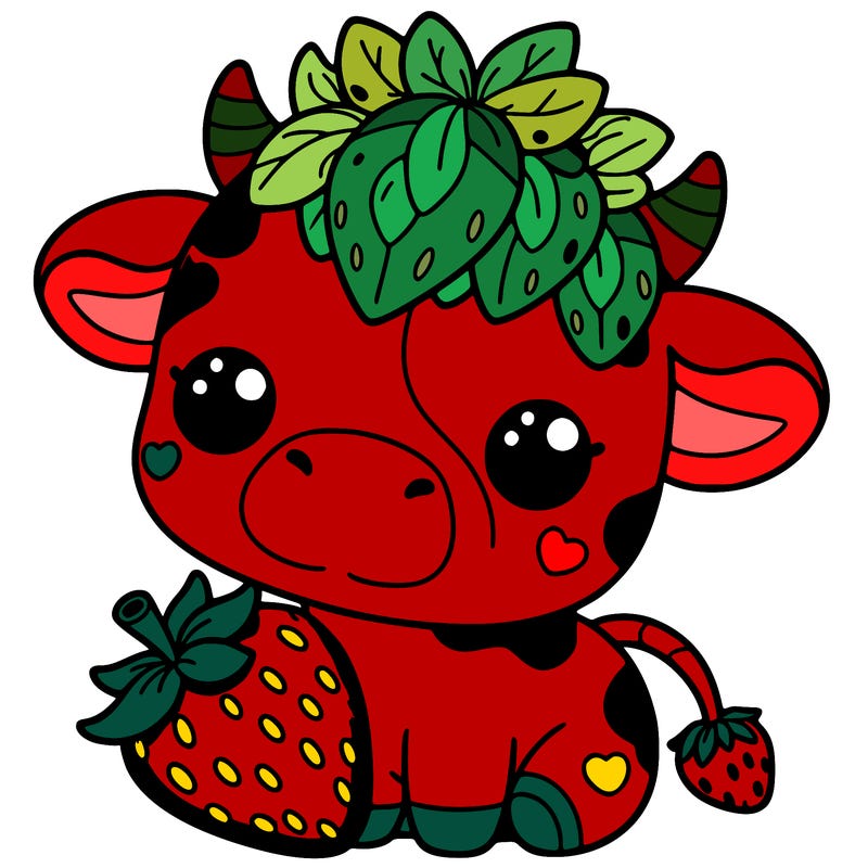 cute strawberry cow