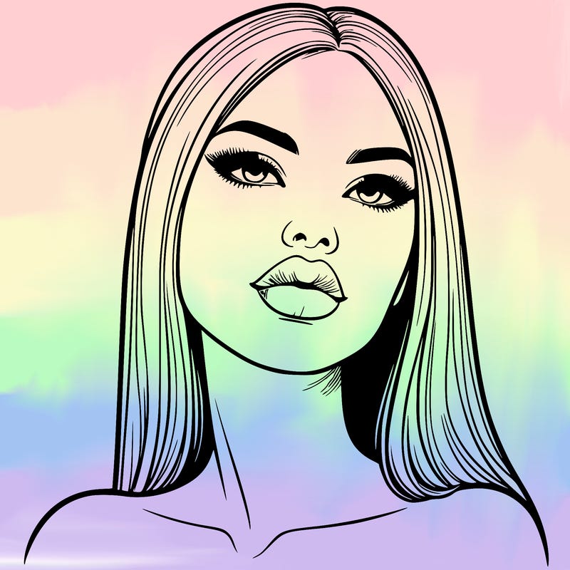 realistic woman with full lips