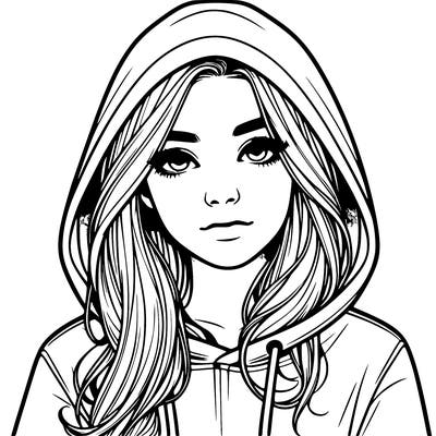 realistic girl with a hoodie