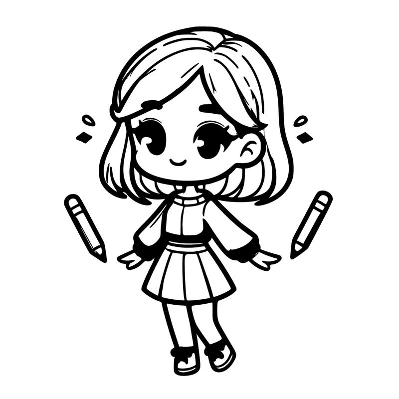 girl cute drawing realistic