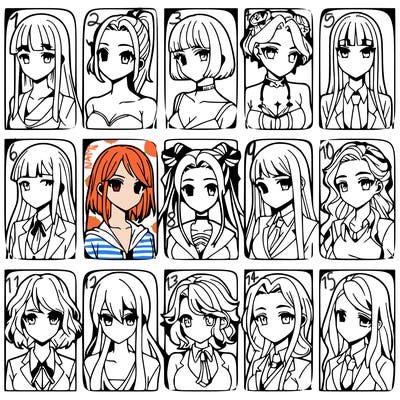 girls that look diffrent anime