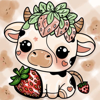 cute strawberry cow