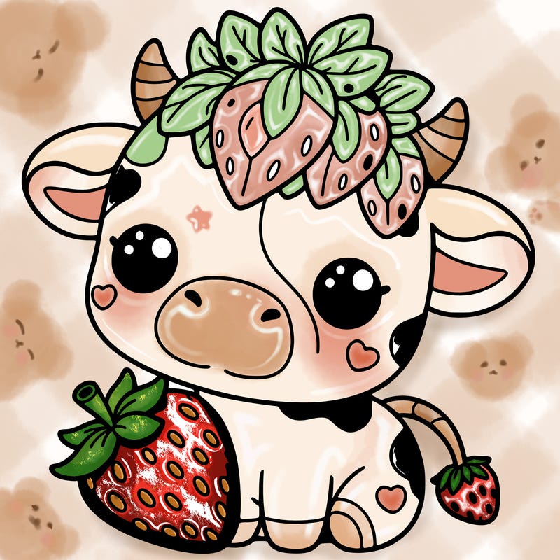 cute strawberry cow