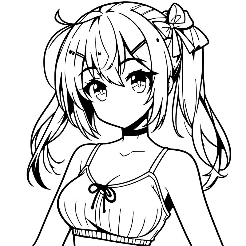 anime girl with crop top