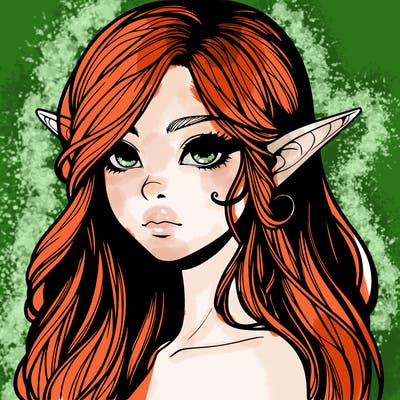 elf girl realistic dark fantasy