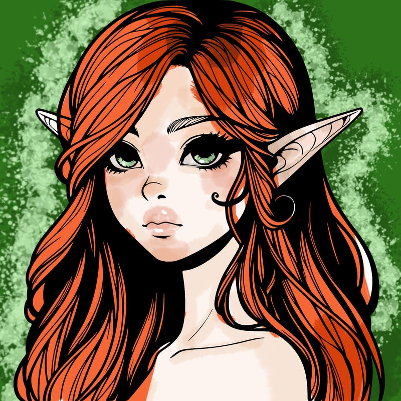 elf girl realistic dark fantasy