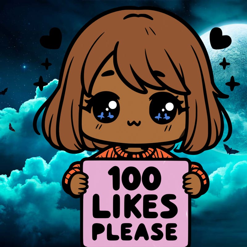 cute girl holding a sign saying 100 likes please