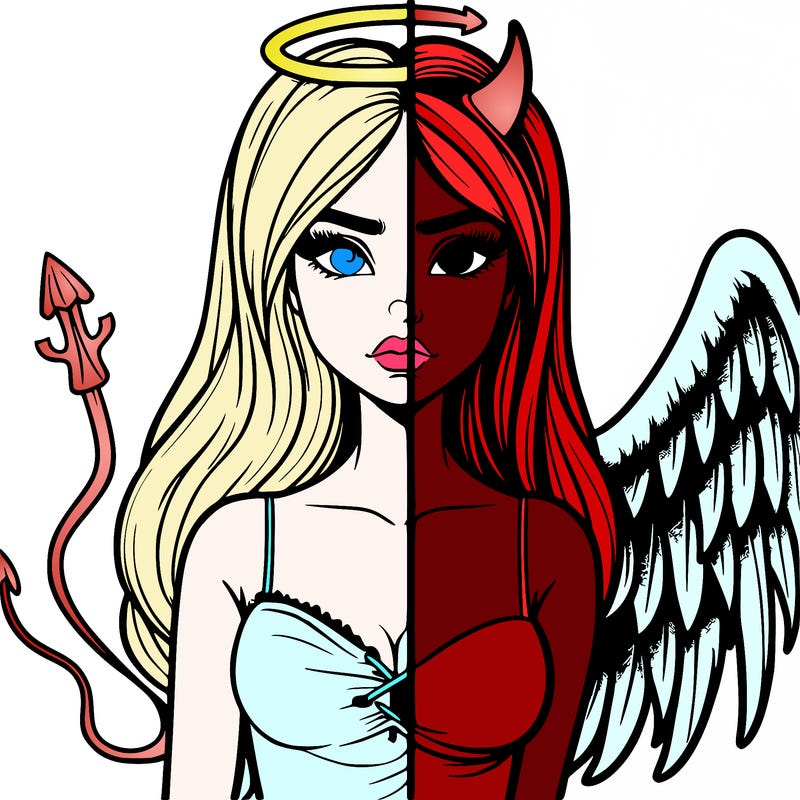 devil vs angel realistic girl