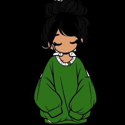 girl with baggy sweatshirt and messy bun