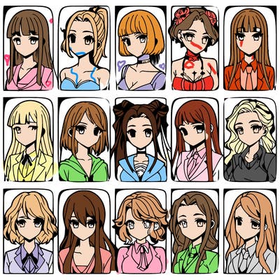 girls that look diffrent anime