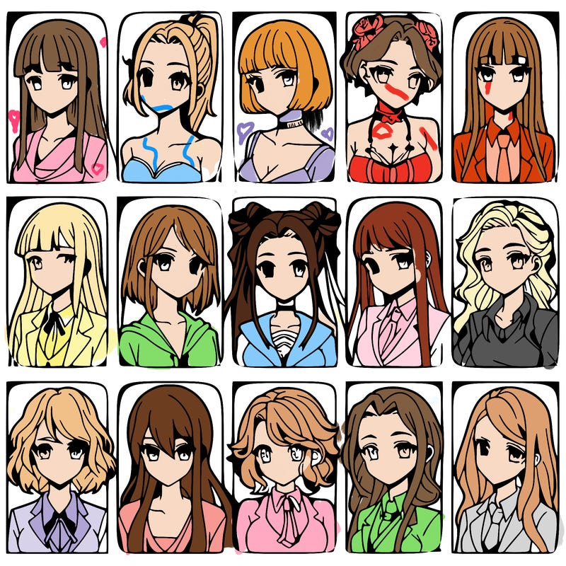 girls that look diffrent anime