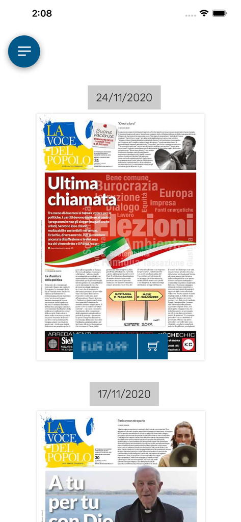 La Voce del Popolo - Un elenco di edizioni digitali del giornale La Voce del Popolo