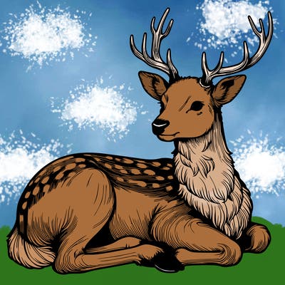 realistic deer with antlers