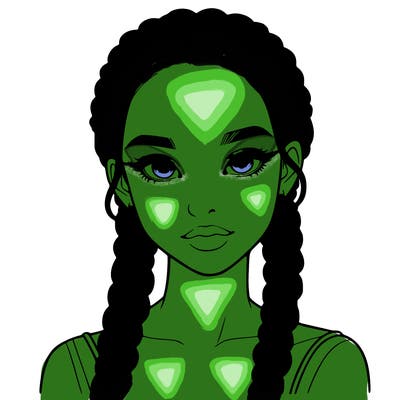 realistic girl with braids